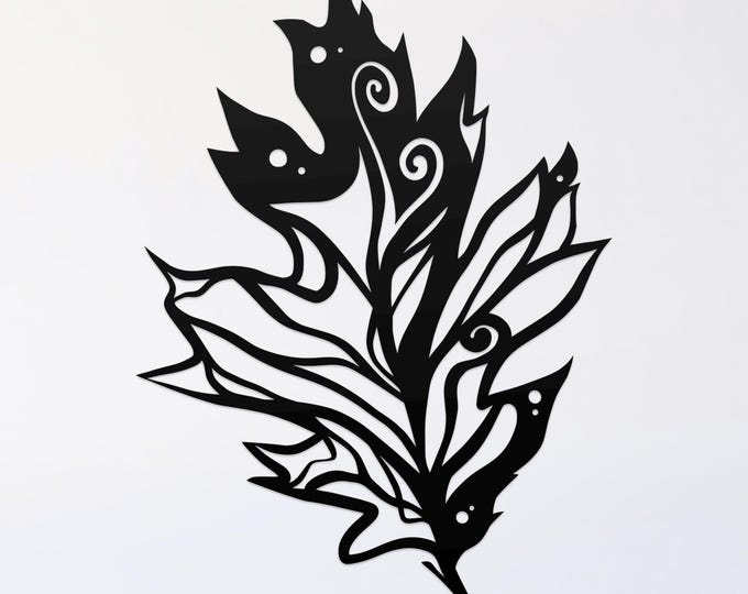 black oak leaf svg cut file, glowforge file, leaf vinyl template, laser cut file, plant svg, cuttable botany svg, clipart png