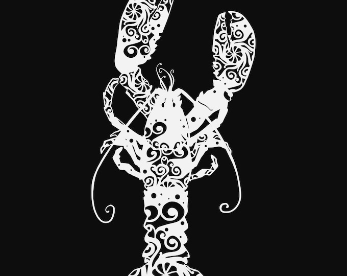 lobster mandala svg cut file, glowforge file, vinyl template, laser cut file, animals svg, cuttable animal svg, clipart png