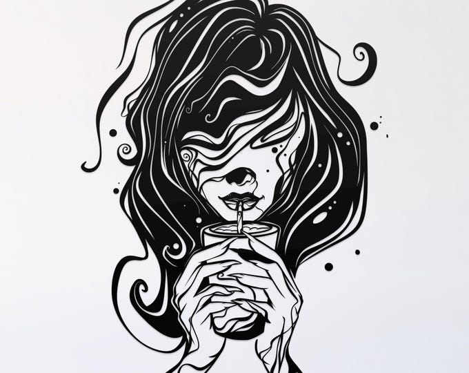 inky witch and brew svg cut file, glowforge file, vinyl template, laser cut file, pagan svg, cuttable wicca svg, clipart png
