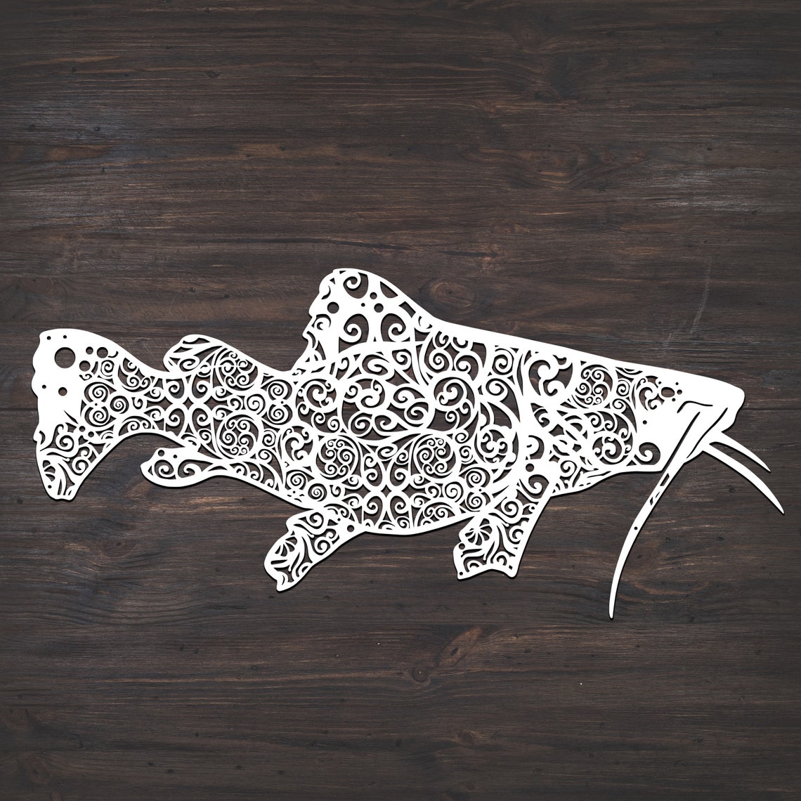 Catfish Svg Fish Svg Mandala Svg Intricate Weeding Etsy