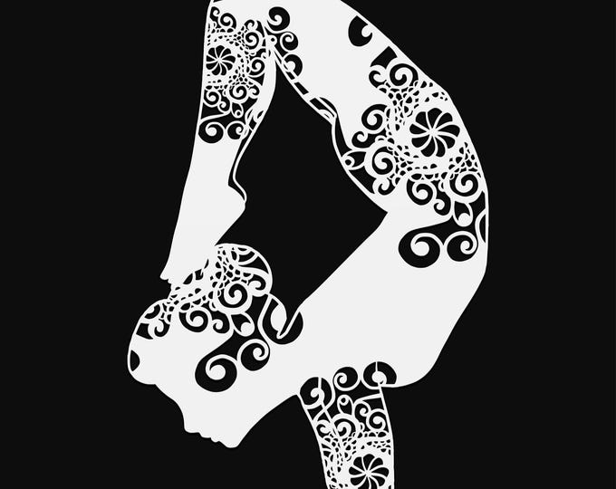 yoga pose mandala svg cut file, glowforge file, vinyl template, laser cut file, namaste lifestyle svg, cuttable laser svg, clipart png