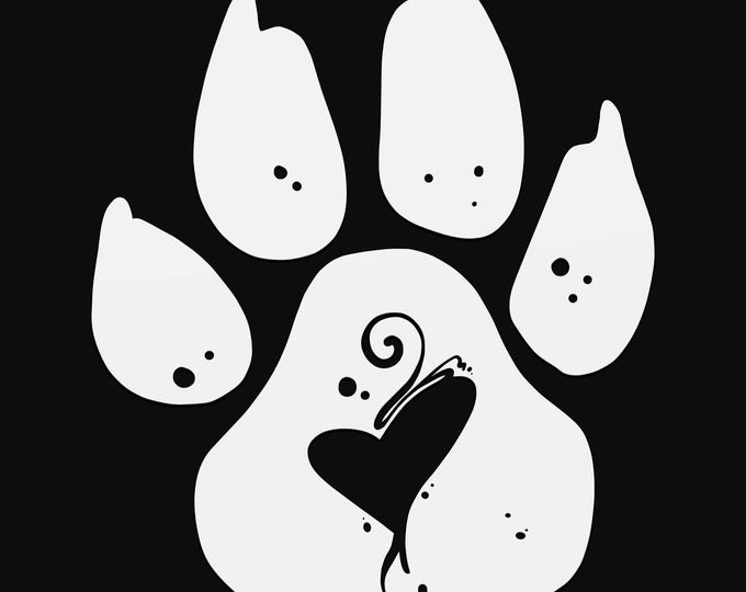 dog paw svg file, glowforge file, vinyl template, laser cut file, animal svg, cuttable animal svg, clipart png