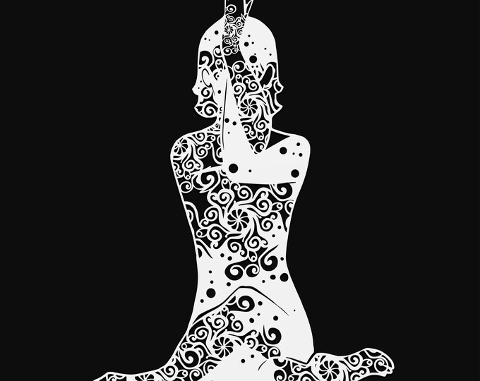 yoga pose mandala svg cut file, glowforge file, vinyl template, laser cut file, namaste lifestyle svg, cuttable laser svg, clipart png
