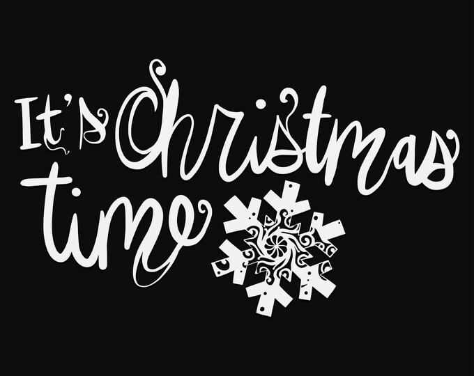 it's christmas time mandala svg cut file, glowforge file, vinyl template, laser cut file, seasonal svg, cuttable holiday svg, clipart png