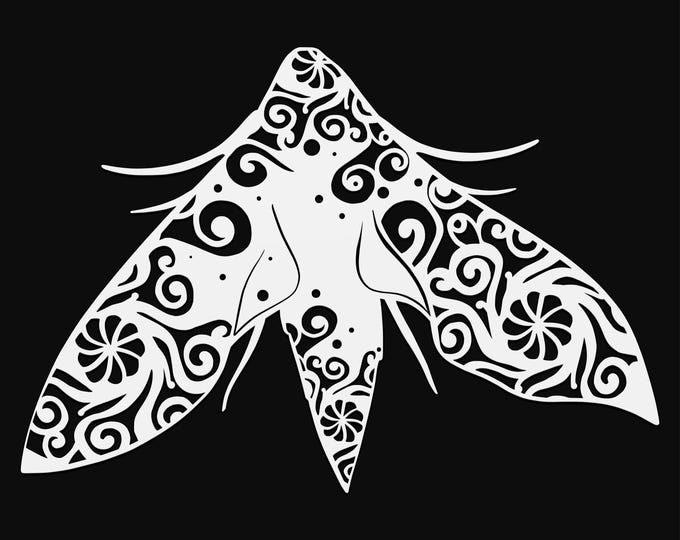 sphynx moth mandala svg, glowforge file, moon moth vinyl template, moth laser cut file, reptile svg, cuttable bug svg, clipart png
