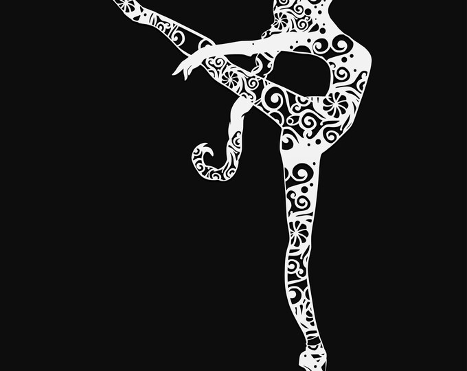 ballet mandala svg cut file, glowforge file, vinyl template, laser cut file, lifestyle svg, cuttable laser svg, clipart png