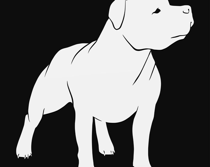 staffordshire bull terrier svg file, glowforge file, vinyl template, laser cut file, animal svg, cuttable animal svg, clipart png