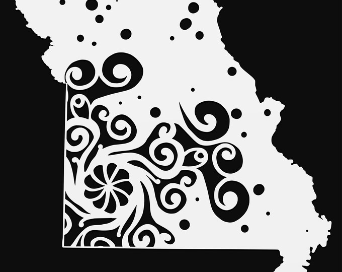 missouri mandala svg, geography cut file, glowforge svg, united states vinyl template, laser cut file, cuttable map svg, MO clipart png