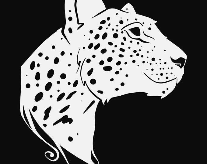 leopard head svg cut file, glowforge file, vinyl template, laser cut file, animals svg, cuttable animal svg, clipart png