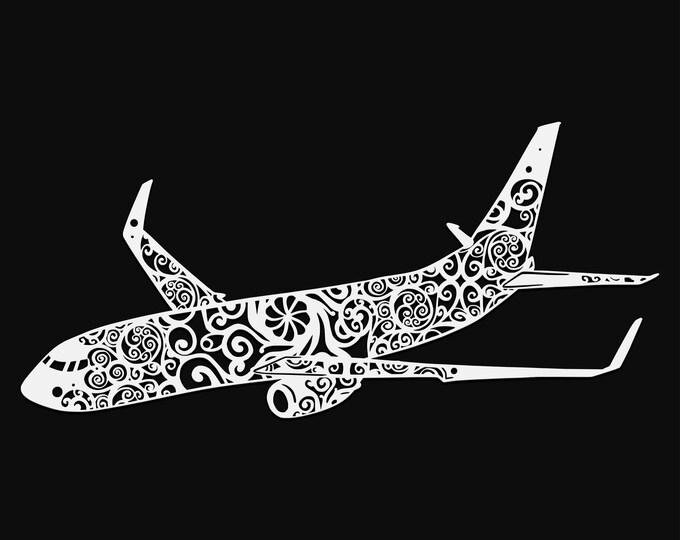 airplane mandala svg cut file, glowforge file, vinyl template, laser cut file, lifestyle svg, cuttable laser svg, clipart png