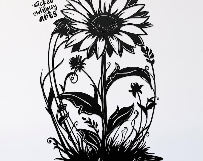 daisy svg cut file, glowforge file, flower vinyl template, laser cut file, plant svg, cuttable botany svg, clipart png