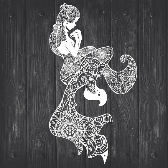 Mermaid Svg Mandala Svg Mermaid Mandala Svg Svg Mermaid Etsy