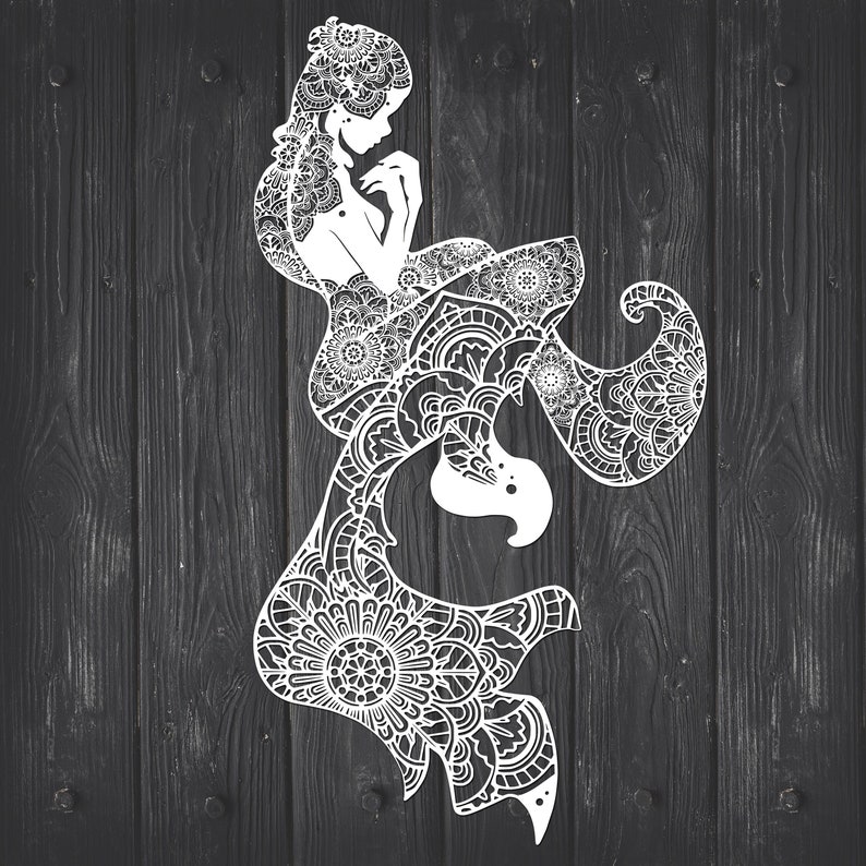 Download Mermaid Svg Mandala Svg Mermaid Mandala Svg Svg Mermaid | Etsy