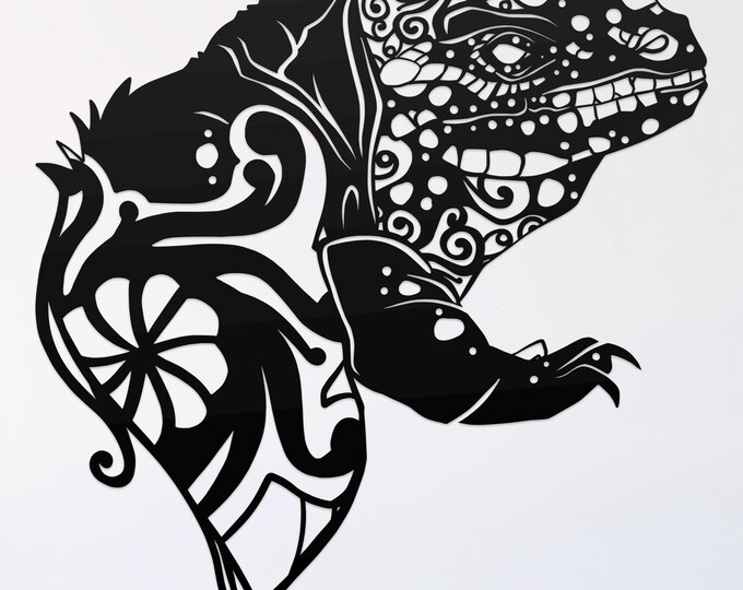 iguana mandala svg cut file, lizard glowforge file, vinyl template, laser cut file, reptile svg, cuttable animal svg, clipart png