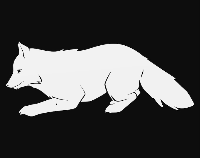 arctic fox svg cut file, glowforge file, vinyl template, laser cut file, animal svg, cuttable animal svg, clipart png