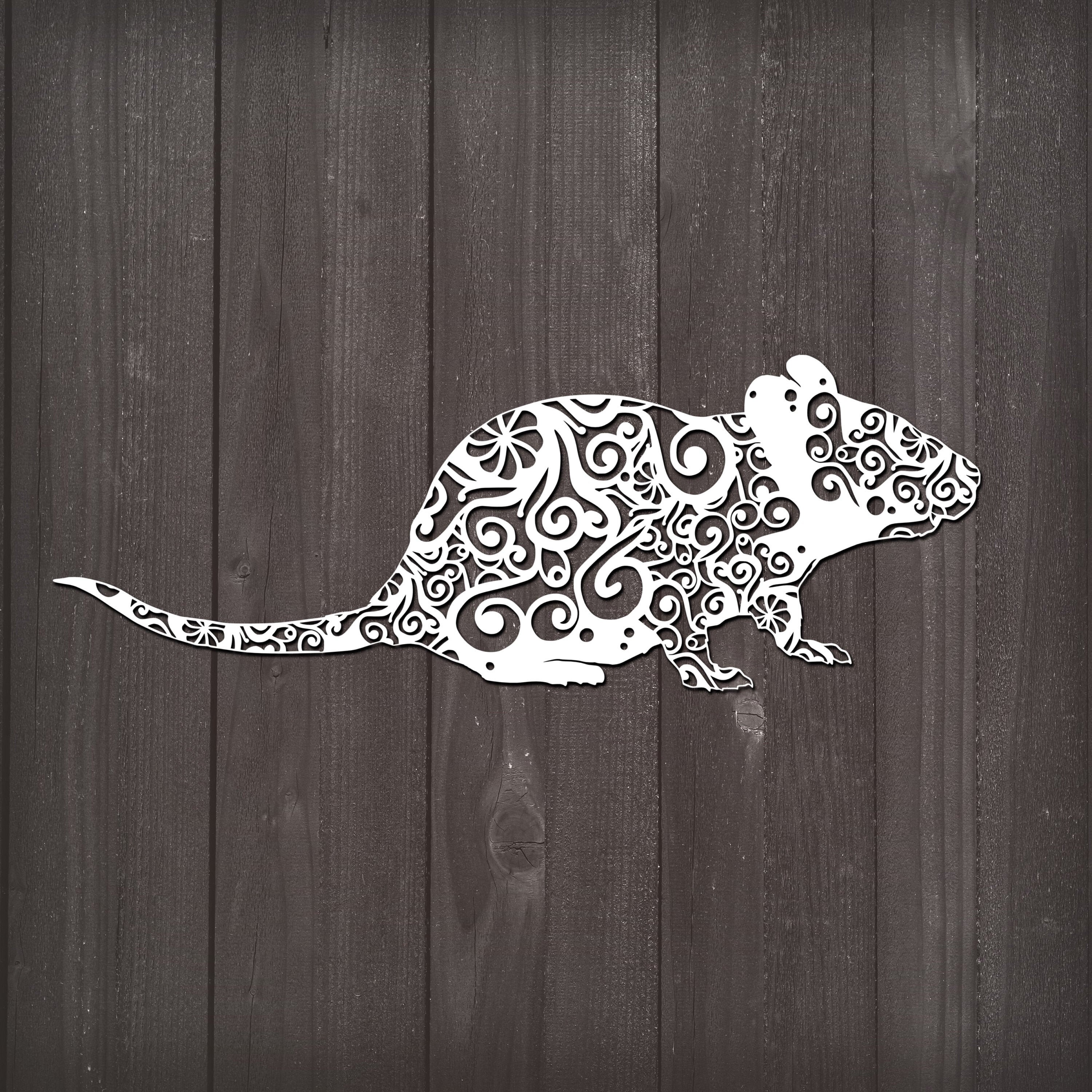 Rat Svg Mandala Svg Animal Svg Rodent Svg Mouse Svg Intricate Weeding Recommended For Vinyl Projects 10 Inches