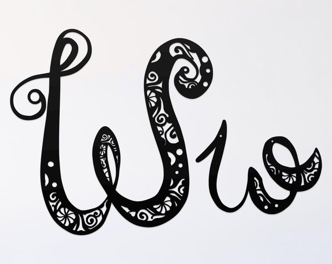W mandala svg cut file, alphabet letter cut file, glowforge svg, vinyl template, laser cut file, cuttable svg, clipart png