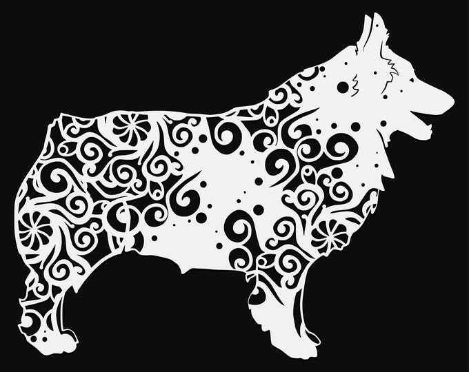 australian shepard mandala svg cut file, glowforge file, vinyl template, laser cut file, animals svg, cuttable dog svg, clipart png