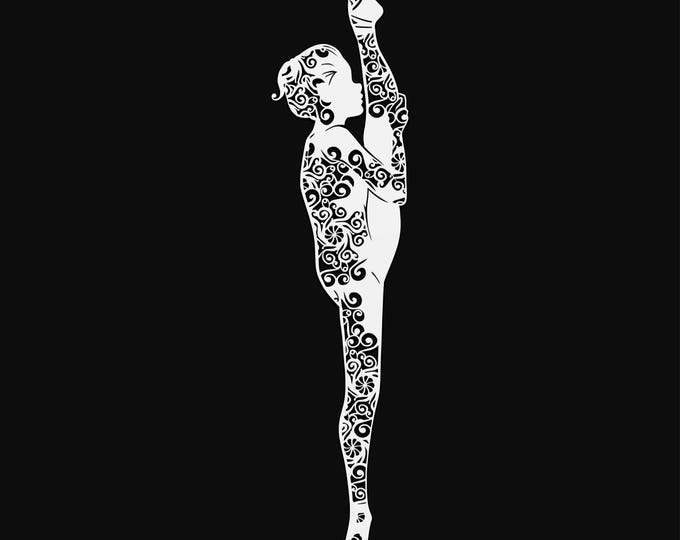 ballet mandala svg cut file, glowforge file, vinyl template, laser cut file, lifestyle svg, cuttable laser svg, clipart png