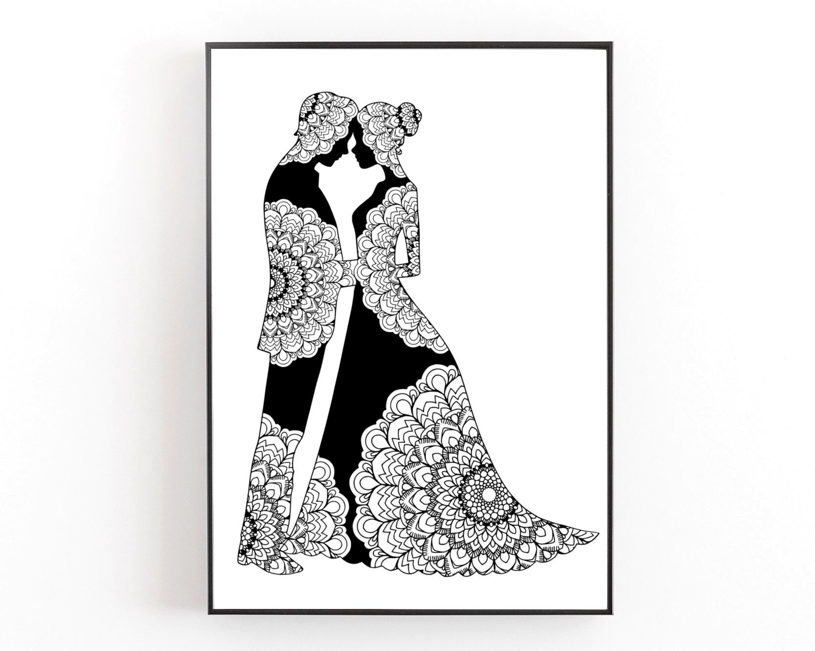 Download Wedding Svg, Bride and Groom Svg, Mandala Svg