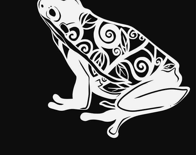 tree frog mandala svg cut file, glowforge file, amphibian vinyl template, frog laser cut file, reptile svg, cuttable animal svg, clipart png