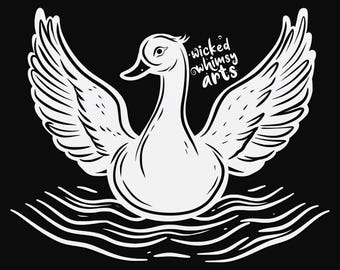 duck svg cut file, glowforge file, vinyl template, laser cut file, bird svg, cuttable animal svg, clipart png