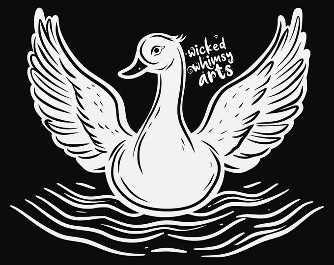 duck svg cut file, glowforge file, vinyl template, laser cut file, bird svg, cuttable animal svg, clipart png