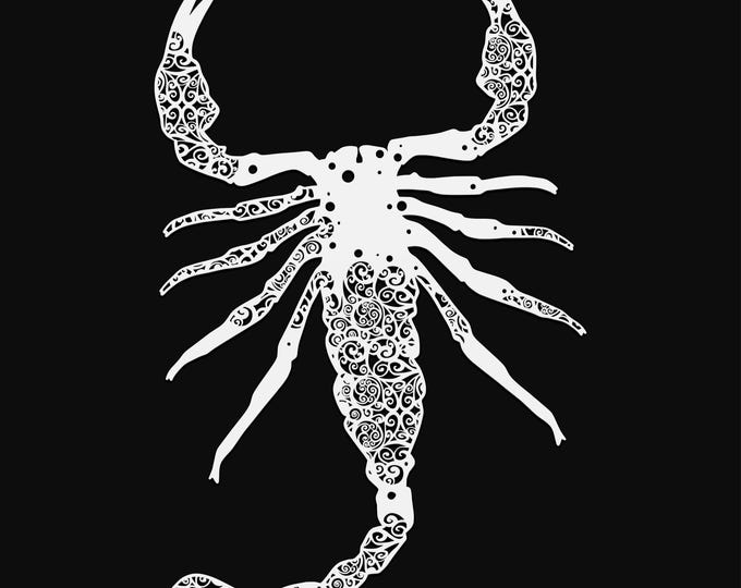 scorpion mandala svg cut file, glowforge file, vinyl template, laser cut file, scorpion svg, cuttable wicca svg, clipart png