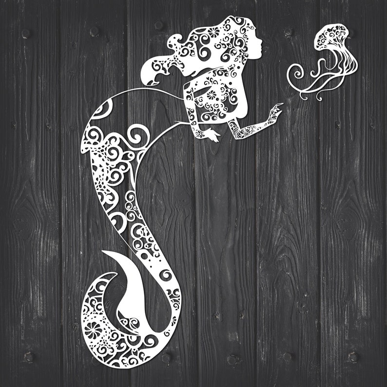 Download Mermaid Decor Mermaid Party Disney Svg Disney Cricut Mermaid Svg Zentangle Inspired Mandala Svg Papercut Art Materials Craft Supplies Tools
