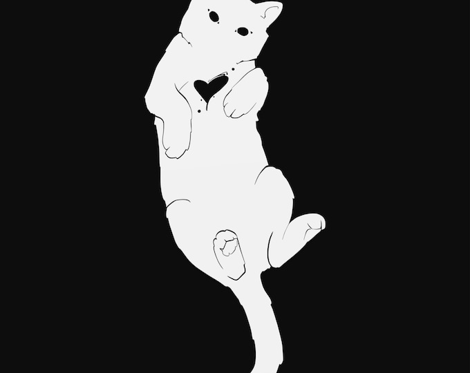 house cat with heat, svg cut file, glowforge file, vinyl template, laser cut file, animals svg, cuttable animal svg, clipart png