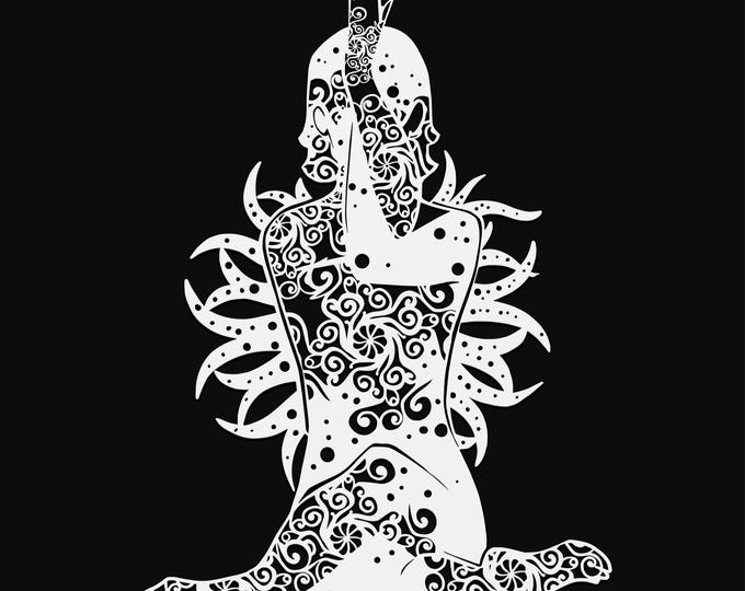 yoga pose mandala svg cut file, glowforge file, vinyl template, laser cut file, namaste lifestyle svg, cuttable laser svg, clipart png