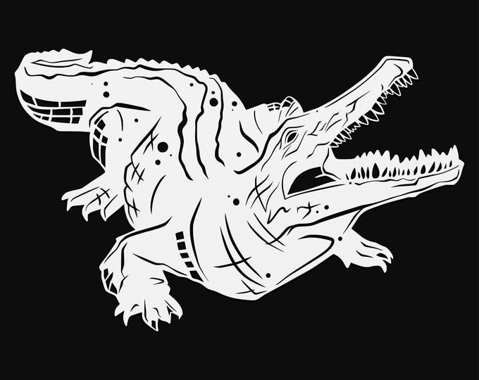 alligator svg cut file, reptile glowforge file, vinyl template, laser cut file, reptile svg, cuttable animal svg, clipart png