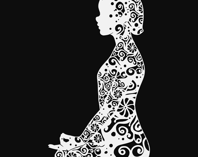 yoga pose mandala svg cut file, glowforge file, vinyl template, laser cut file, namaste lifestyle svg, cuttable laser svg, clipart png
