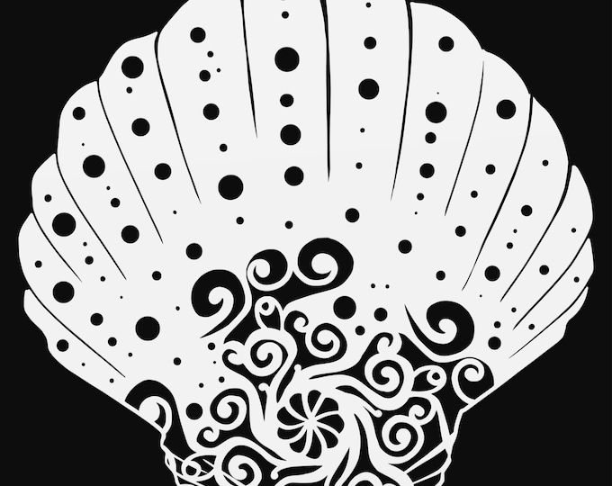 sea shell mandala svg cut file, glowforge file, vinyl template, laser cut file, nautical svg, cuttable shell svg, clipart png