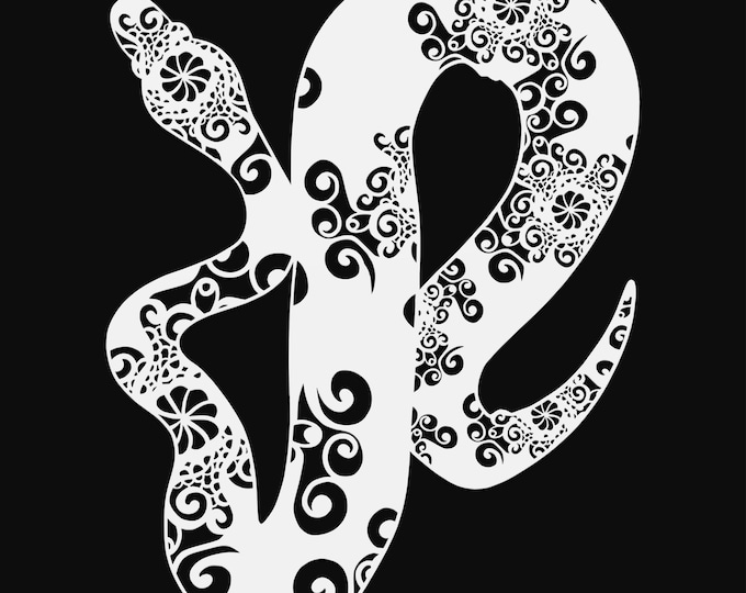 ball python mandala cut file, snake glowforge file, vinyl template, laser cut file, amphibian svg, cuttable animal svg, clipart png