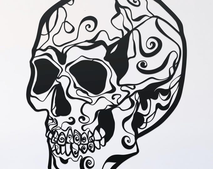 inky skull svg cut file, glowforge file, vinyl template, laser cut file, pagan svg, cuttable wicca svg, clipart png
