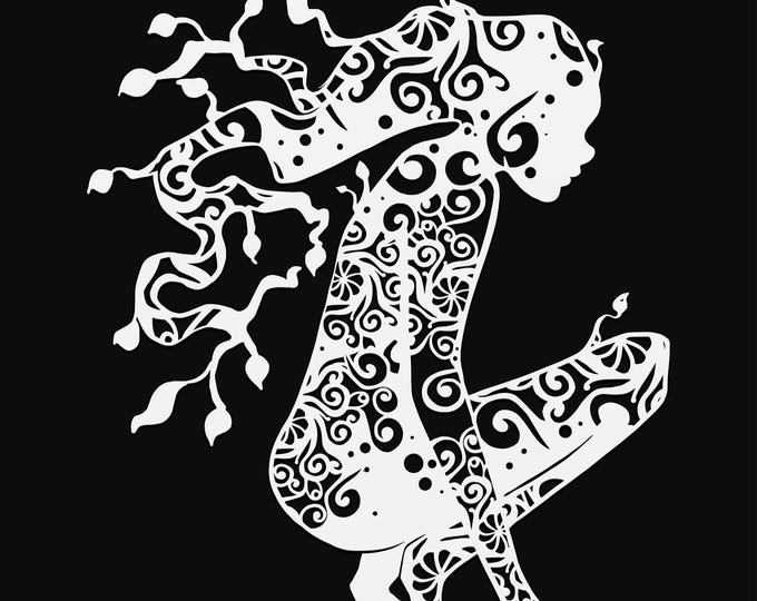 dryad mandala svg cut file, glowforge file, vinyl template, laser cut file, fairy svg, cuttable pixie svg, clipart png