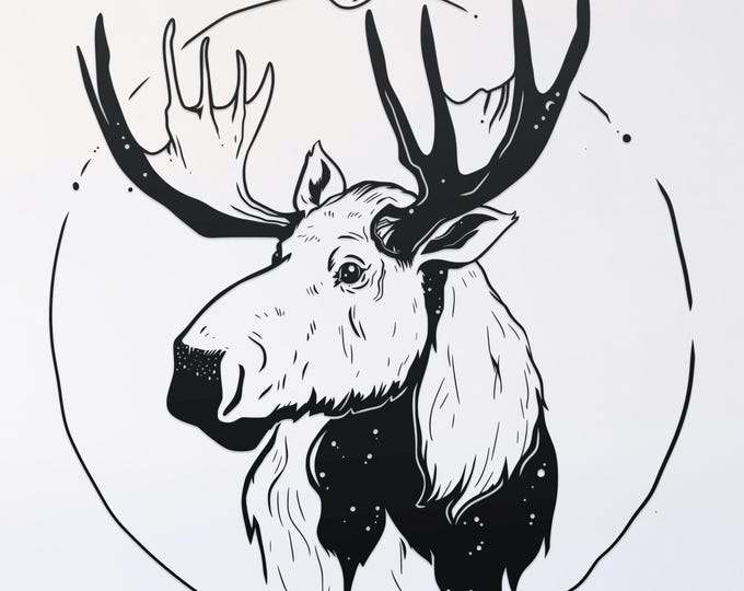 moose svg cut file, glowforge file, vinyl template, moose laser cut file, alaska animal svg, cuttable animal svg, clipart png