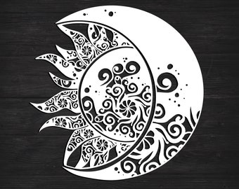 Mandala Moon Svg Etsy Australia