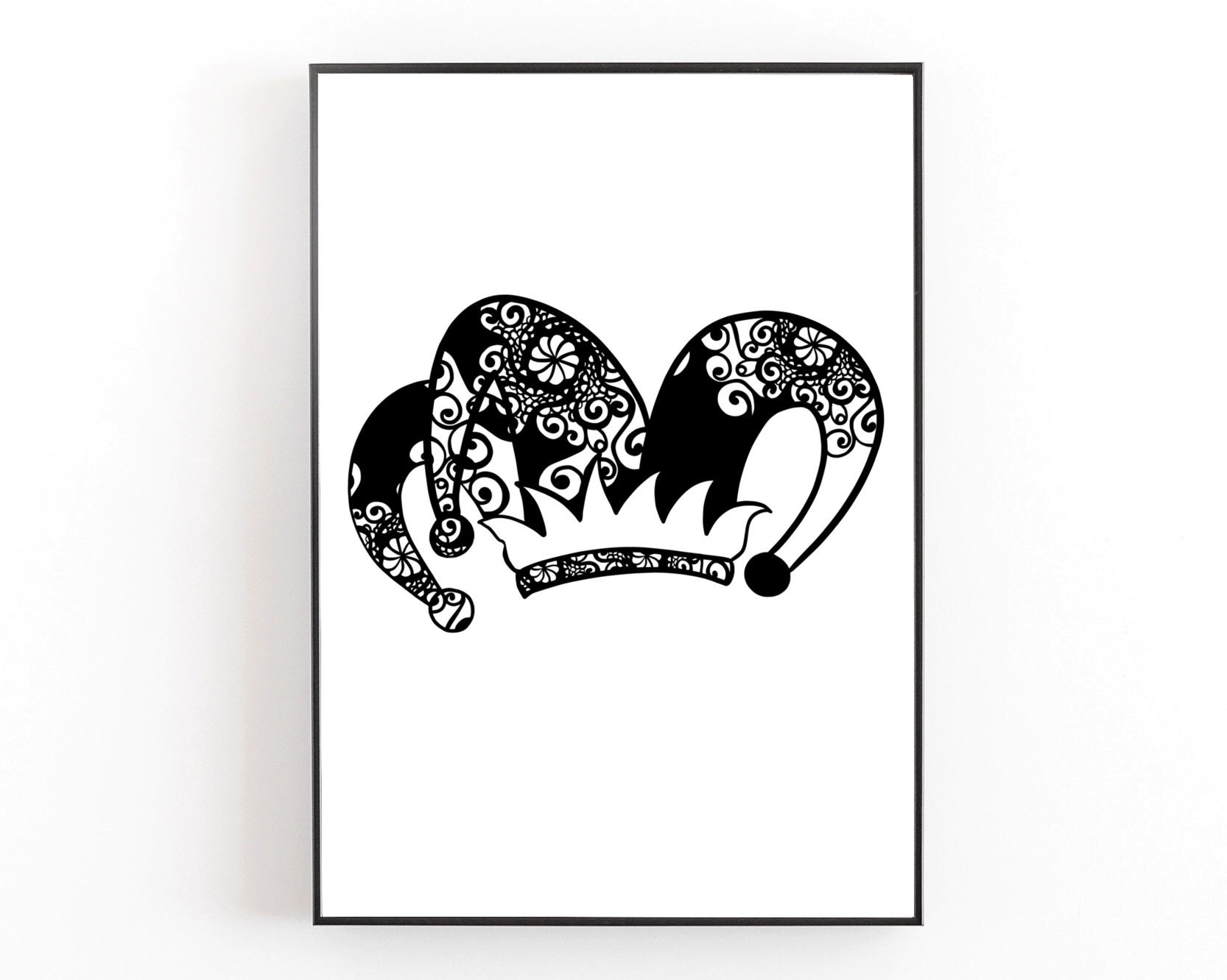 Download Joker Svg Papercut Art Svg Files For Cricut Svg Files Svg Zentangle Inspired Mandala Svg Mardi Gras Svg Jester Hat Svg Templates Materials Tripod Ee
