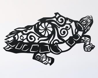 sawback turtle mandala svg cut file, glowforge file, vinyl template, laser cut file, animals svg, cuttable animal svg, clipart png