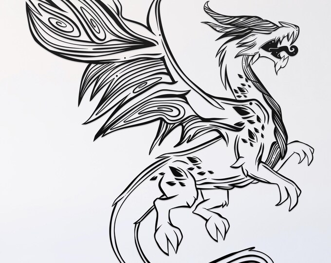 dragon svg cut file, glowforge file, vinyl template, fantasy laser cut file, dragon svg, cuttable magical svg, clipart png