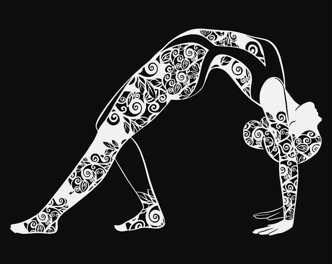 yoga pose mandala svg cut file, glowforge file, vinyl template, laser cut file, namaste lifestyle svg, cuttable laser svg, clipart png