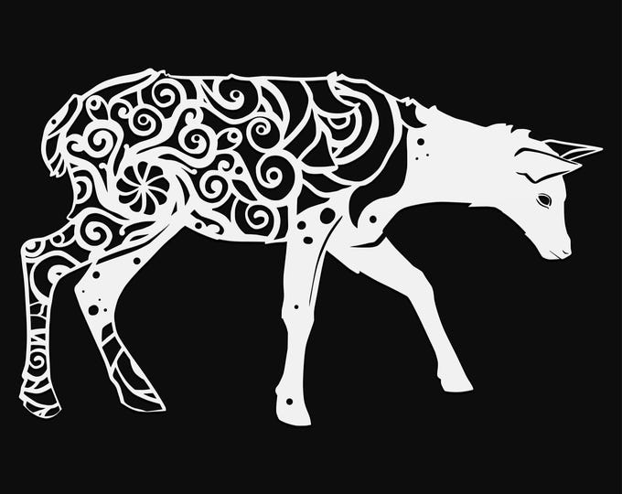 doe mandala svg cut file, deer glowforge file, vinyl template, laser cut file, animal svg, cuttable animal svg, clipart png
