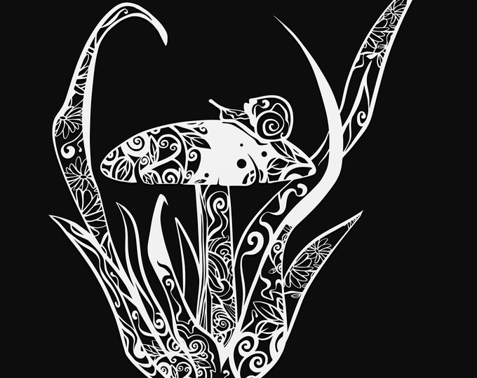 mushroom and snail mandala svg cut file, gastropod glowforge file, vinyl template, laser cut file, cuttable animal svg, clipart png