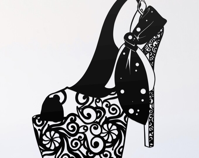 stiletto mandala svg cut file, glowforge file, vinyl template, laser cut file, shoe svg, cuttable shoe svg, clipart png