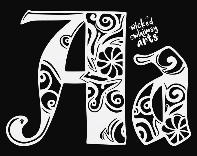 A mandala svg cut file, alphabet letter cut file, glowforge svg, vinyl template, laser cut file, cuttable svg, clipart png