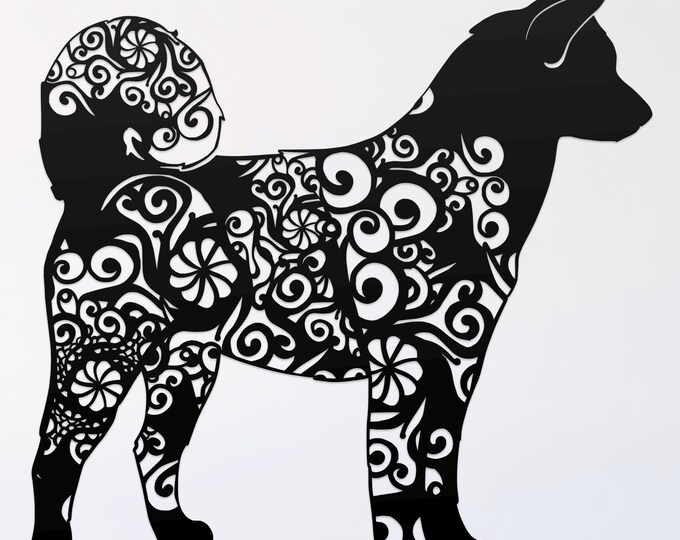 akita mandala svg cut file, glowforge file, vinyl template, laser cut file, animals svg, cuttable dog svg, clipart png