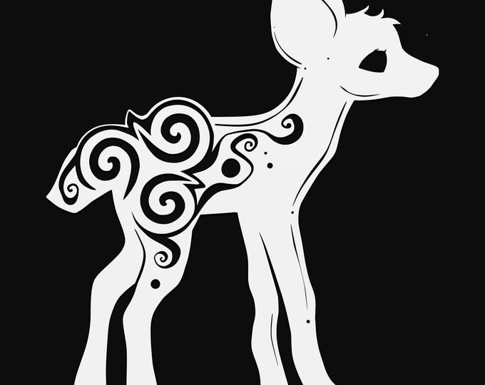 fawn mandala svg cut file, deer glowforge file, vinyl template, laser cut file, animal svg, cuttable animal svg, clipart png