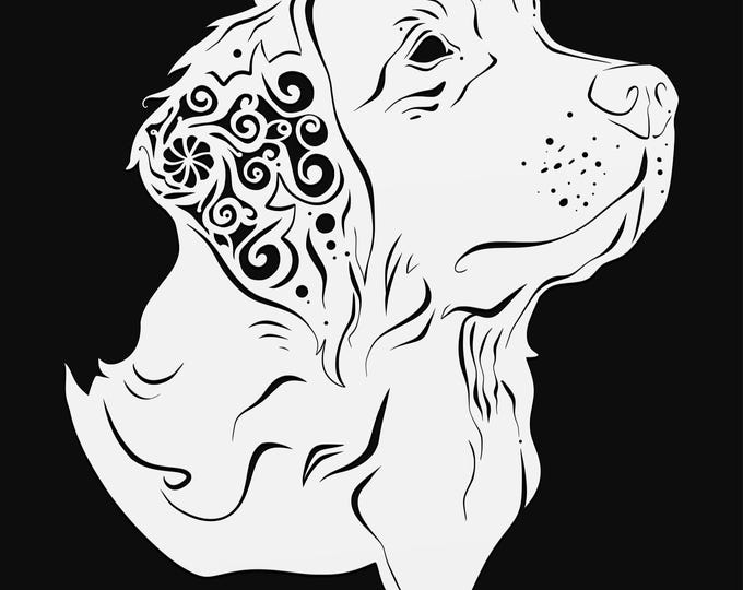 golden retriever mandala svg cut file, glowforge file, vinyl template, laser cut file, animals svg, cuttable animal svg, clipart png